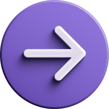 Purple round 3D arrow right icon